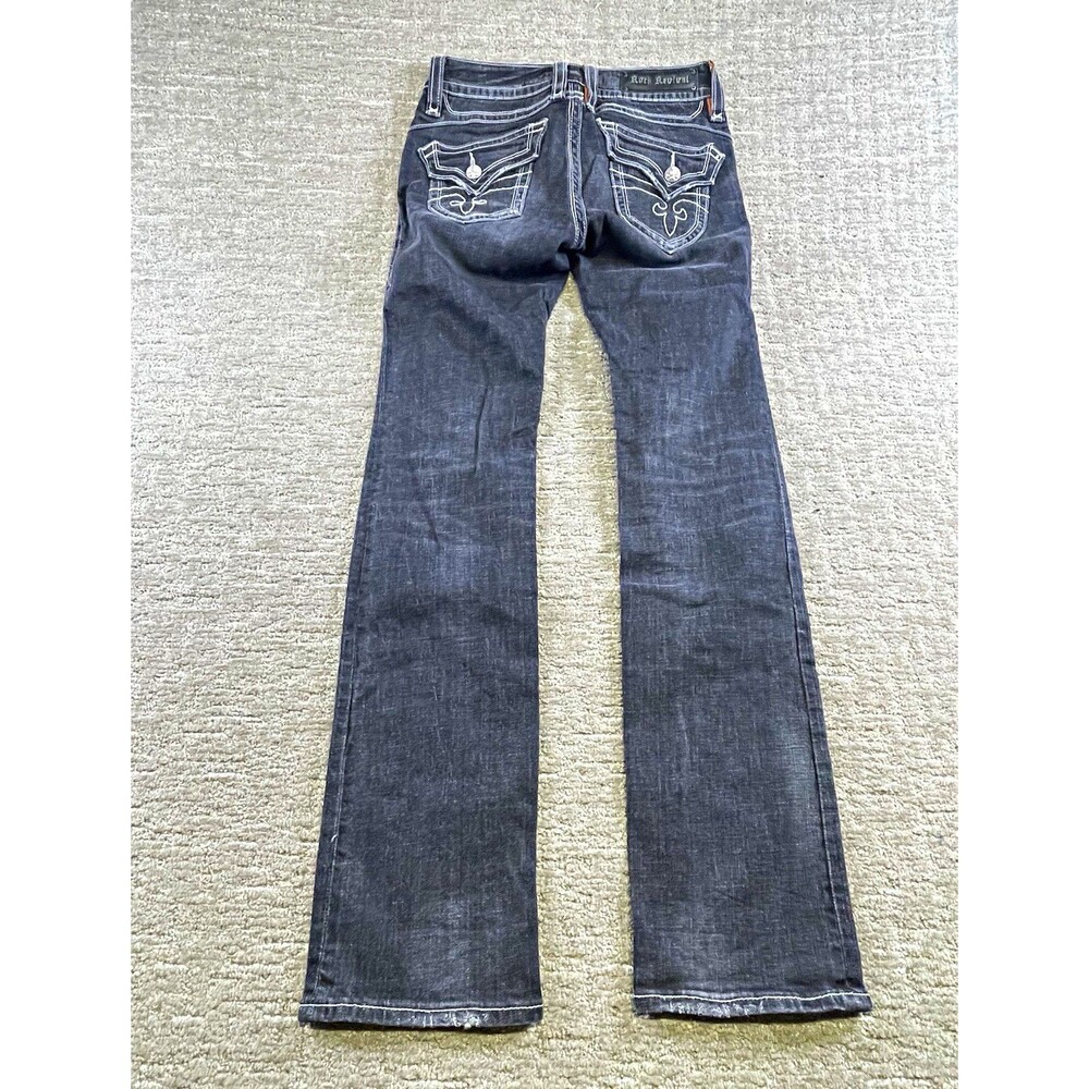 Women’s Rock Revival Gray Wash Straight Fit Stretch jeans 32 chrissie straight
